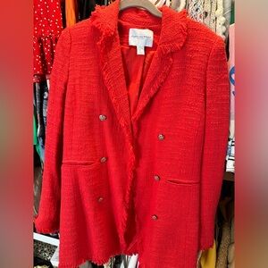 Red tweed blazer